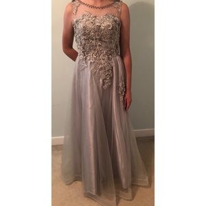 Brand new silver/gray prom/formal dress